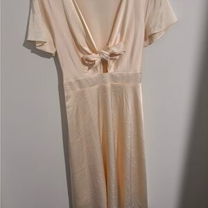 Baltic Born Butter/Cream Dress with Bow Accent